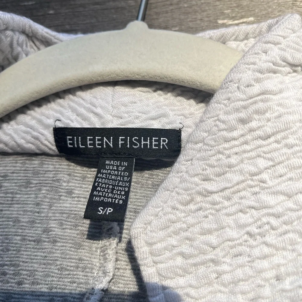 Eileen Fisher Textured Gray Coat - Picture 3 of 6
